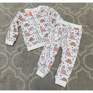 Fujimei Kids Dinosaur sweatsuit Set – Size 110, Cotton Blend 2-Piece